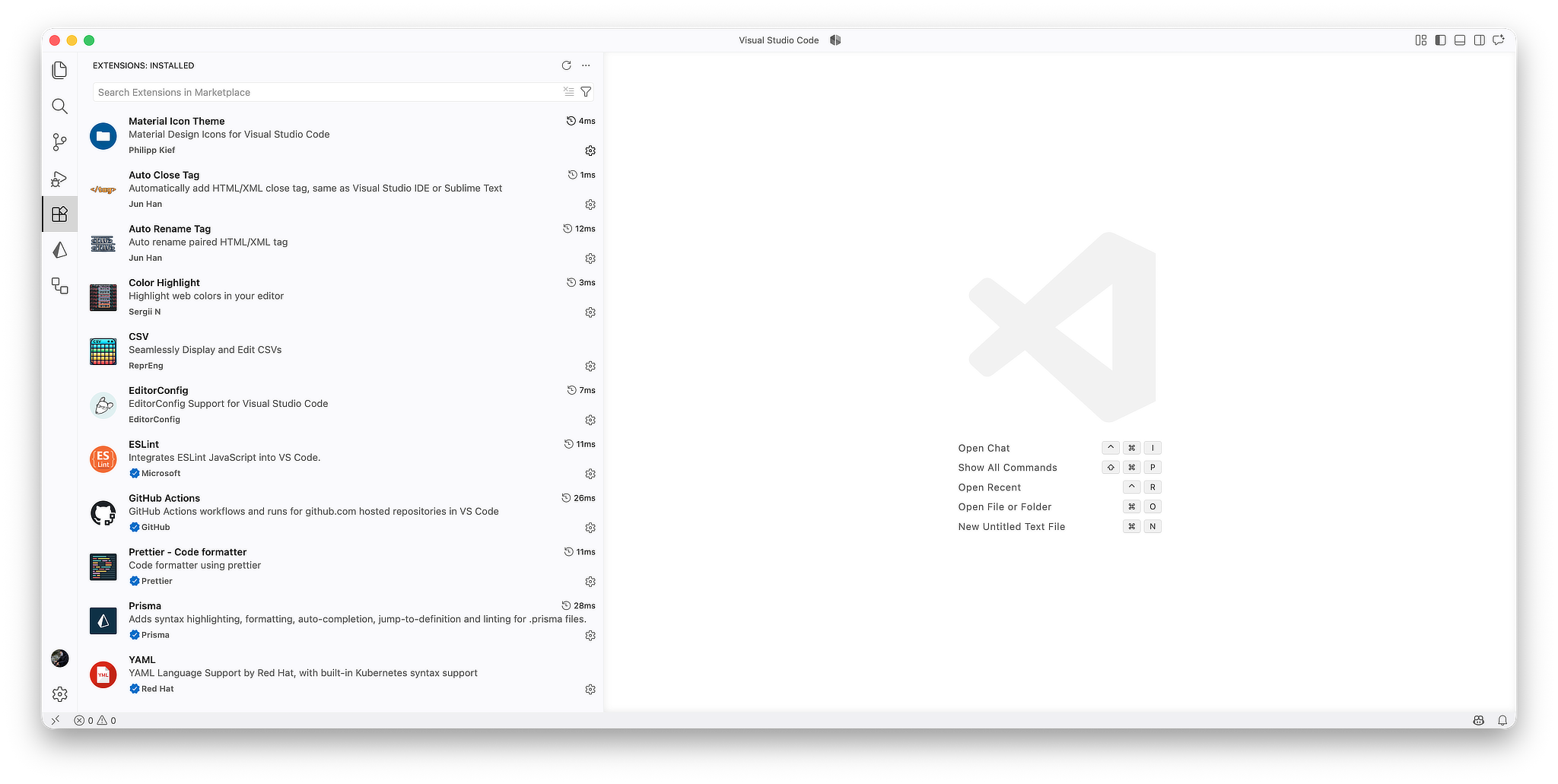 Meu editor VSCode